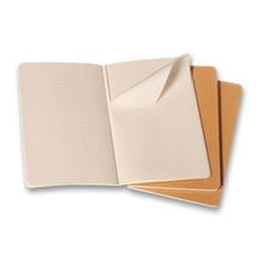 Moleskine Beležnice Cahier, L, z vrsticami, 3 kosi - temno turkizna