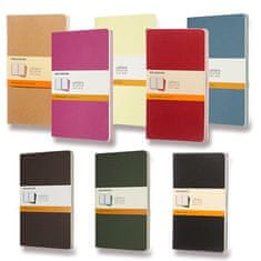 Moleskine Beležnice Cahier, L, z vrsticami, 3 kosi - temno turkizna
