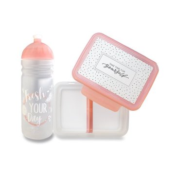 R&B Komplet Zdrava steklenička 0,7 l in Zdrava malica - Sveže roza