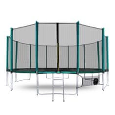Aga Sport Pro Trampolin 518 cm Temno zelena + zaščitna mreža + lestev + žep za čevlje
