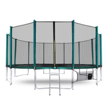 Aga Sport Pro Trampolin 518 cm Temno zelena + zaščitna mreža + lestev + žep za čevlje