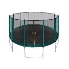 Aga Sport Pro Trampolin 500 cm Temno zelena + zaščitna mreža + lestev + žep za čevlje