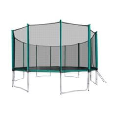 Aga Sport Pro Trampolin 500 cm Temno zelena + zaščitna mreža + lestev + žep za čevlje