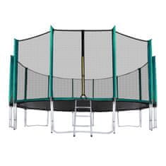 Aga Sport Pro Trampolin 518 cm Temno zelena + zaščitna mreža + lestev + žep za čevlje