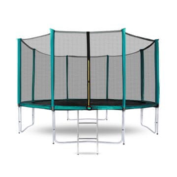 Aga SPORT PRO Trampolin 366 cm Temno zelena + zaščitna mreža + lestev