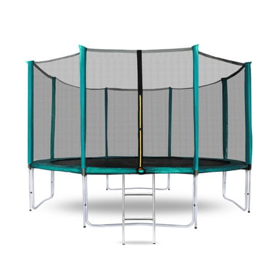 Aga SPORT PRO Trampolin 366 cm Temno zelena + zaščitna mreža + lestev