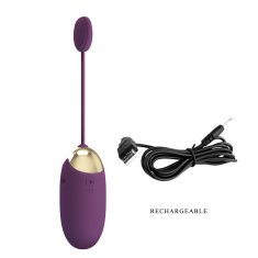 PRETTY LOVE Abner polnilno vijolično vibrirajoče jajce z bluetooth nadzorom