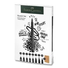 Faber-Castell Pisala in skicirke Pitt Artist Pen set 8+1 kos, različne konice, črna
