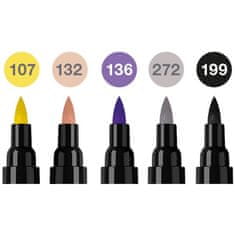 Faber-Castell Pitt Umetniško pero z dvojnim markerjem Modni komplet 5 kosov