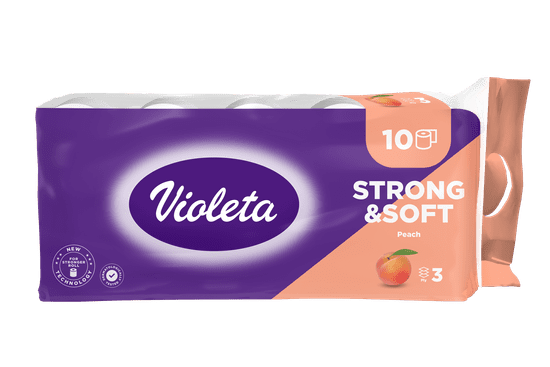 Violeta Strong & Soft toaletni papir Breskev, 3-slojni, 10/1