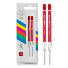 Parker QuinkFlow polnilo za kroglice - M, rdeče, 2 kosa