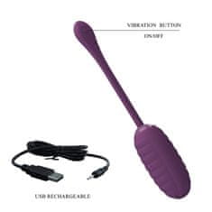PRETTY LOVE Casper polnilno vijolično vibrirajoče jajce z bluetooth nadzorom