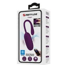 PRETTY LOVE Casper polnilno vijolično vibrirajoče jajce z bluetooth nadzorom