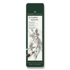 Faber-Castell Graphite Aquarelle svinčnik za akvarel 5 kosov, pločevinasta škatlica