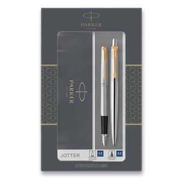 Parker Jotter iz nerjavečega jekla GT - komplet nalivnega in krogličnega peresa