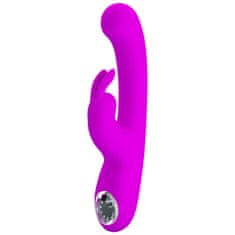 PRETTY LOVE Lamar vibrator za polnjenje s stimulatorjem klitorisa vijolična