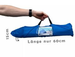XQMAX Zložljiv plažni šotor UV50+ 270x120x120 modra KO-X61900550