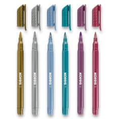 Kores Style Brush Marker - kovinski, 6 barv