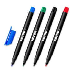 Kores Permanentni marker K-Marker - komplet 4 barv, tanka konica M