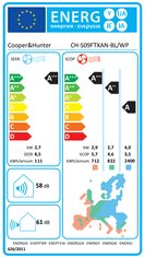 Cooper&Hunter Nature CH-S09FTXAN-WP stenska klimatska naprava + kit za svež zrak, bela, z montažo
