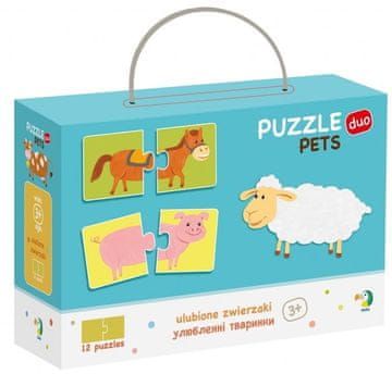 DoDo Puzzle hišni ljubljenčki 12x2 kosi