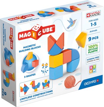 UNBRANDED Geomag Magicube živali 9 kosov
