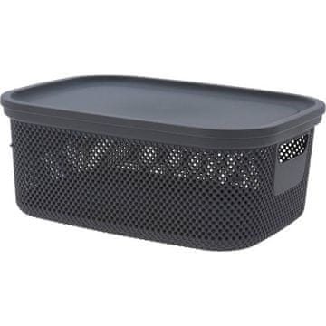 Excellent Houseware Koš za shranjevanje s pokrovom, 12 l, črn