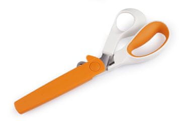 Fiskars šiviljske škarje za debele tkanine dolžine 21 cm - belo oranžne