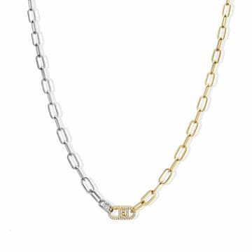 Liu.Jo Prepoznavna dvobarvna ogrlica s kristali LJ2808