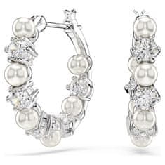 Swarovski Okrogli uhani s kristalnimi biseri in cirkoni Matrix 5709256