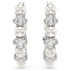 Swarovski Okrogli uhani s kristalnimi biseri in cirkoni Matrix 5709256