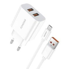 Foneng hitri polnilnik 2x USB EU45 12W + USB Micro kabel