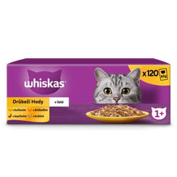 Whiskas pouches perutninski izbor v želeju za odrasle mačke 120 x 85 g