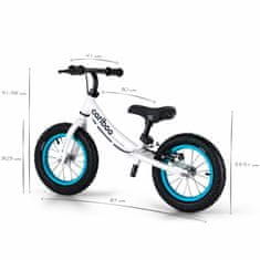 Otroški poganjalec MOVINO ADVENTURE z zavoro, napihljiva kolesa premera 12 inčev, belo-moder R-004-BM