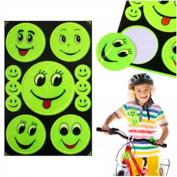 Korbi Odsevne nalepke obrazkov emotikonov za kolo nahrbtnik, set 11 kosov