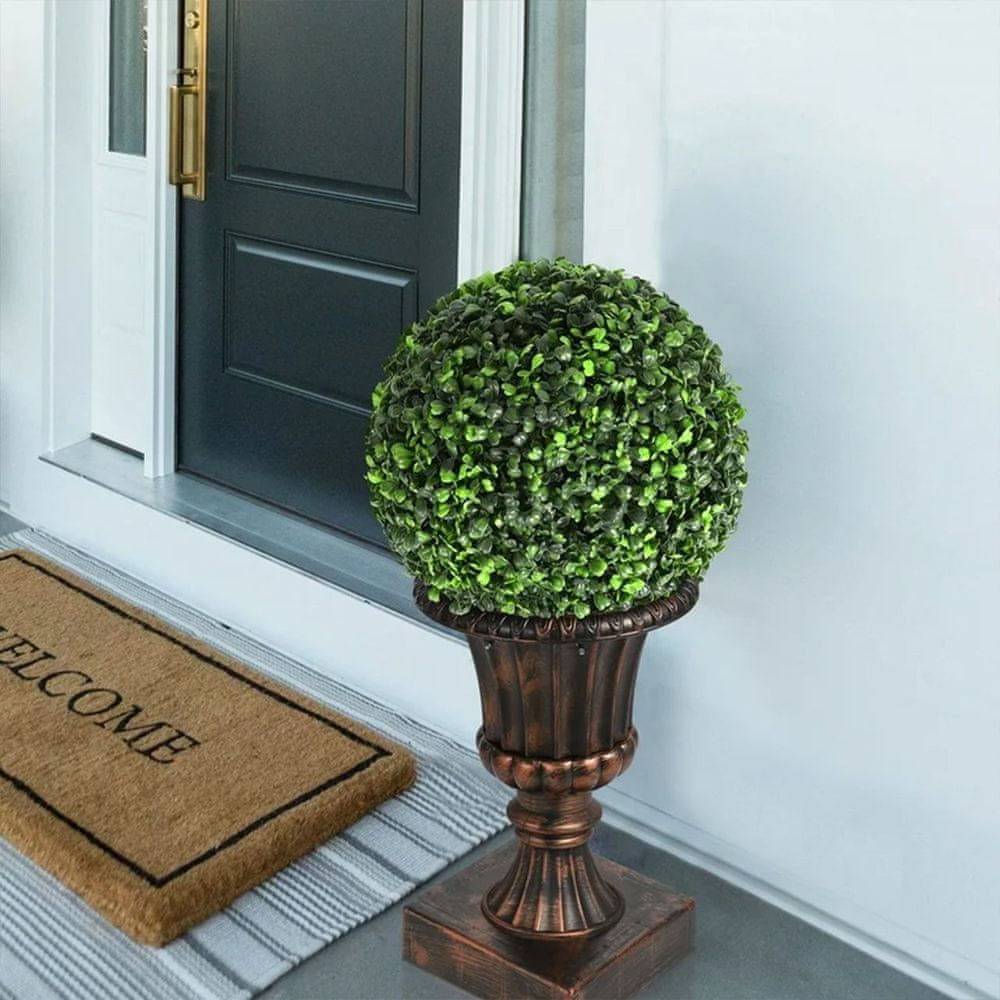 Netscroll Umetne rože v obliki krogle, umetna rastlinska krogla, umetne dekorativne rastline, UV odporne, zelene barve, 30cm, idealen okras vašega doma in vrta, Orby