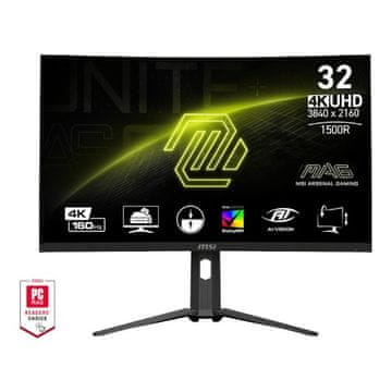 MSI Zaslon MAG 321CUP 31.5" / UHD / 160Hz / 1ms (MPRT) (črn) - nastavljiv po višini - PD 15W