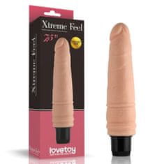 Lovetoy 7.5'' Xtreme Feel Cyberskin Vibrator na baterije mesnate barve