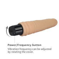 Lovetoy 7.5'' Xtreme Feel Cyberskin Vibrator na baterije mesnate barve