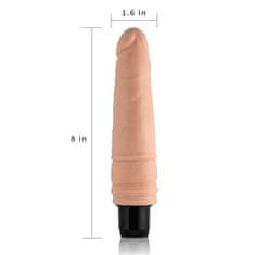 Lovetoy 7.5'' Xtreme Feel Cyberskin Vibrator na baterije mesnate barve