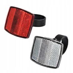 Korbi Odsevni pravokotni odsevniki za kolo spredaj-beli, zadaj-rdeči, komplet 2 kosa