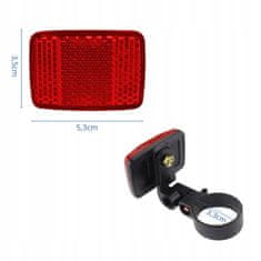 Korbi Odsevni pravokotni odsevniki za kolo spredaj-beli, zadaj-rdeči, komplet 2 kosa