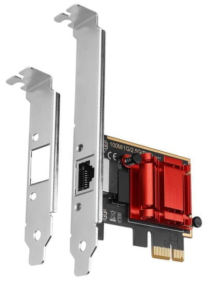 AXAGON PCEE-G25, omrežna kartica PCIe - 2,5 gigabitna vrata Ethernet (RJ-45), Realtek RTL8125B, LP &amp; SP