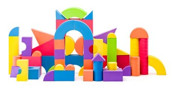 Penaste kocke velike v PVC vrečki, 54 kosov