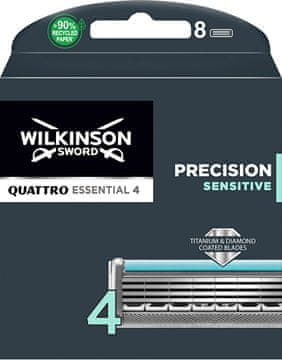 Wilkinson Sword Nadomestne glave Quattro Essential Precision Sensitive 8 kosov