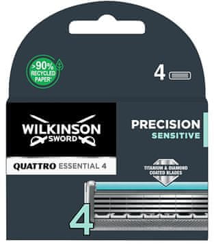 Wilkinson Sword Nadomestne glave Quattro Essential Precision Sensitive 4 kosi