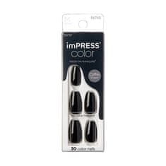KISS Samolepilni nohti imPRESS Color MC All Black 30 kosov