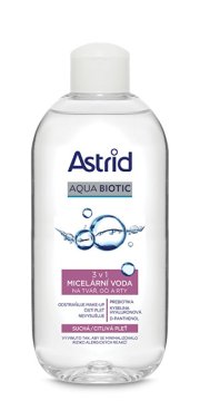 Astrid Micelarna voda 3 v 1 za obraz, oči in ustnice za suho in občutljivo kožo Aqua Biotic 200 ml