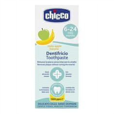 Chicco zobna pasta s fluorom, aromatizirana z banano, jabolko, 6m +