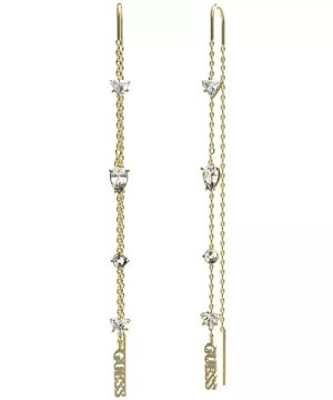 Guess Pozlačeni viseči uhani s kristali Wonderlights JUBE04412JWYGT/U